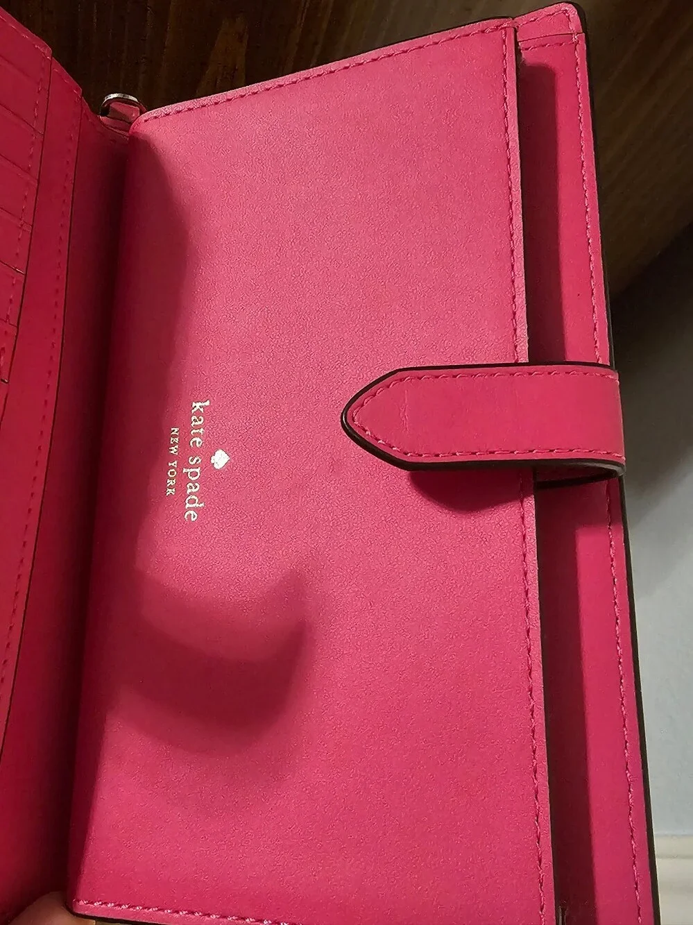 Kate Spade Croc Embossee Pink Leather Wallet EUC